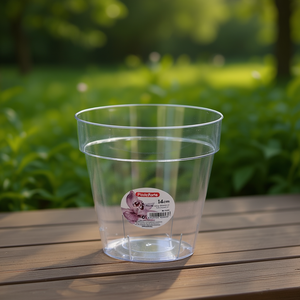 MACETA 14CM Transparente de Plástico, Elegante Maceta Pequeña para Interiores y Exteriores para tus Amigos Verdes - Product Image 2