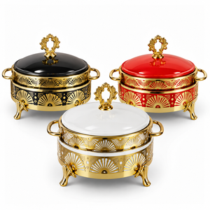 Zoravelle Royal Design - Recipiente para Calentar Comida de Acero Inoxidable con Relieve Floral y Acabado Espejo Duradero y Sostenible - Product Image 4
