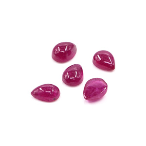Rubíes naturales de Bangkok calibrados en forma de pera de 5x7 mm, rubíes naturales sueltos en forma de cabujón para la fabricación de joyas, listos para usar. - Product Image 1