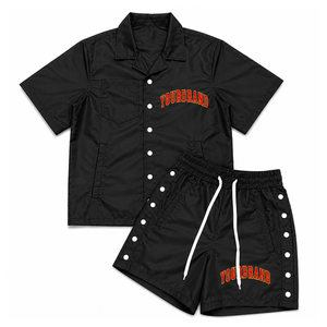Men's Windbreaker Set Premium Quality Custom Design Logo Streetwear Polyester Windbreaker Set Streetwear Unisex Adult Size - Product Image 1