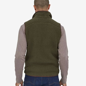Solid Color High Quality <b>Men</b> Full Zip Polar <b>Fleece</b> Vests Warm Winter Fashion <b>Gilets</b> Vest <b>Fleece</b> Winter Sleeveless Jacket - Product Image 3