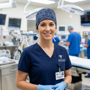 Women Medical Scrub Cap <b>Red</b> Polka Dot Cotton Polyester Woven Needle Detection Hospital Uniform Surgical <b>Hat</b> With Back Ties - Product Image 5