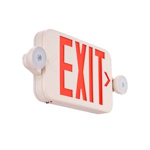 Señalización LED de Salida de Emergencia de Grado Comercial con Doble Cabezal Ajustable, Certificación ROHS, 5W, Alimentación por Batería, Iluminación de Salida de Incendios, Letras Rojas - Product Image 1