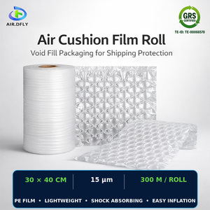 Custom AIR.DFLY 30x40cm PE Air Cushion Film Roll 15um 300m Inflatable <strong>Bubble</strong> Wrap Void Fill Protective Packaging For Shipping - Product Image 1