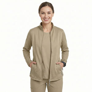 Customizable Medical <b>Scrub</b> Jacket Women Full Zip Performance Stretch Nursing Coat Warm Up Jacket Wholesale USA <b>UK</b> <b>Scrub</b> Jackets - Product Image 1