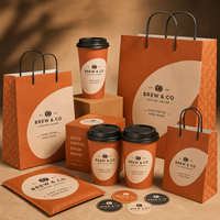 Vaso Desechable de Papel Kraft de Doble Pared para Café Caliente con Tapa, Impresión de Logotipo Personalizado Impermeable para Té para Llevar
