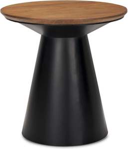 Table d'appoint en fer avec plateau en bois, conçue pour mettre en valeur les coins du salon, avec une base en fer robuste et une surface en bois naturel - Product Image 2