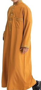Top Quality Solid Color Ethnic Clothing Long Sleeve Kids Thobes Jubba Dress Cotton <b>Thobe</b> Comfortable Muslim Robe Kids Thobes - Product Image 3