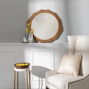 Miroir mural rond décoratif de luxe, fait main, avec cadre en métal, pour la maison moderne, les hôtels, les chambres et les salons - Product Image 1