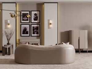 Luxury Solid Teak Wood Living Room Furniture <b>Set</b> Modern Cream Boucle Curved <b>Sofa</b> 3 1 Seater Coffee Table Villa Hotel - Product Image 4