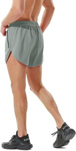 Shorts de sport gris pour homme, amples, athlétiques, avec taille élastique, poches latérales, séchage rapide, en spandex, longueur courte, pour la course à pied - Product Image 4