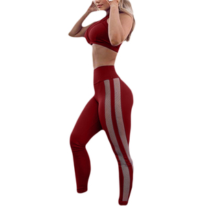 Hot Sale Custom Logo Seamless Workout Fitness <b>Leggings</b> Gym Bra Set Breathable Solid <b>Pattern</b> Plus Size Yoga Wear for Women - Product Image 6