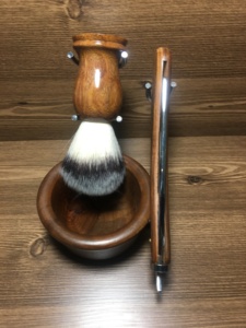 Professional Men's Stainless Steel <b>Razor</b> Holder Soft Hair Beard Brush Safety Manual <b>Razor</b> Shaving Mixing Bowl Three-Piece <b>Set</b> - Product Image 1