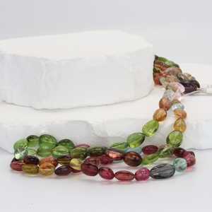 Cuentas Ovaladas Lisas de Turmalina Sandía, Hilo de Cuentas de Piedras Preciosas Naturales para Fabricación de Joyas, Suministros para Manualidades, Cuentas DIY - Product Image 4