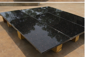 Granito Negro Natural Pulido, Granito Negro Galaxy en Medias Losas - Product Image 4