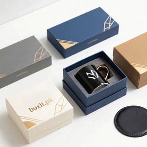 Custom Rigid Paper Gift <b>Box</b> with Lid & Base for Coffee Cup & <b>Mug</b> Packaging Recyclable Cardboard Paper <b>Box</b> with Sponge Insert - Product Image 1