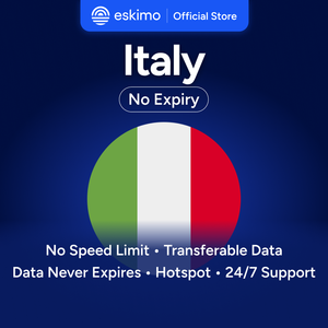 Carte SIM numérique locale S-IT-01 Eskimo Smartphones Blue Top Digital (pas de carte SIM physique requise) Voyage en Italie Données - 1 Go Sans expiration des données - Product Image 1