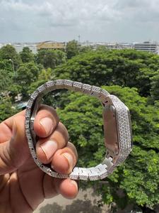 Montre automatique pour homme style hip-hop, en acier inoxydable, sertie de moissanite VVS, mouvement mécanique, cadran carré, analogique. - Product Image 6