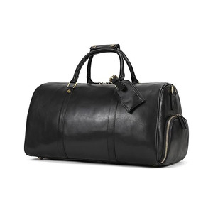 Sacs de voyage vintage en cuir véritable de qualité supérieure pour hommes et femmes, pour la gym et les voyages, fermeture à glissière, plusieurs poches, logo personnalisé - Product Image 4