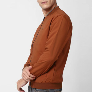 Blouson Bomber Homme – Fermeture Éclair Frontale, Coupe Décontractée, Coupe-Vent en Polyester, Idéal Automne, Couleur Unie - Product Image 3