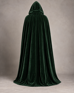 Capa con Capucha de Terciopelo Verde Oscuro para Hombre, Estilo Medieval Renacentista, Disfraz de Capa Larga para TV, Cine, Fantasía, LARP, Ropa para Adultos - Product Image 3