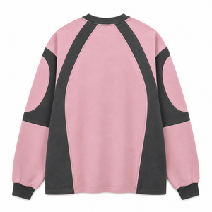 เสื้อสเวตเชิ้ตสีชมพูทรงโอเวอร์ไซส์คุณภาพสูงแบบสั่งทำพิเศษ ผ้าฟลีซหนานุ่ม สไตล์สตรีทแวร์ วินเทจ ยูนิเซ็กส์ แขนเสื้อแบบแร็กแลน คอกลม - Product Image 5
