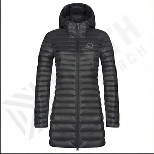 Chaqueta larga ligera de plumón para mujer con capucha, chaqueta acolchada con capucha ultraligera empacable para mujer, chaqueta acolchada con capucha, plumón de pato - Product Image 2