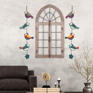 Décoration murale en bois MDF avec oiseaux colorés, art mural moderne, grand format, à suspendre pour la maison, le bureau, le jardin - Product Image 3