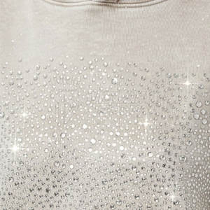 Sudadera con Capucha de Punto para Mujer, Estilo Invernal, con Pedrería, Lavado Ácido, 100% Algodón Suave, Ligera, con Detalles Brillantes, para Uso Casual y Urbano - Product Image 5