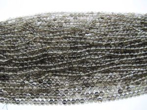 Perles de pierre de quartz fumé naturel authentique, 4-5 mm, rondes, lisses, brunes, 13 pouces de long, pour la fabrication de bijoux, vendues par brin - Product Image 6