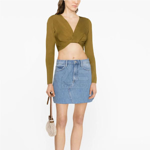 Nouvelle jupe en jean décontractée pour femmes, respirante, en coton, légère, tendance moderne, fabriquée au Pakistan - Product Image 4