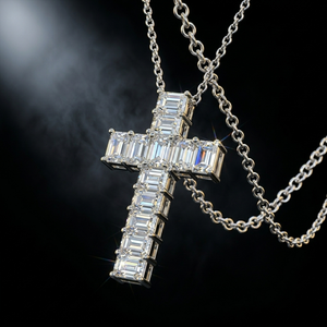 จี้รูปกางเขนประดับเพชรโมอิสซาไนต์ VVS แบบ Iced Out เงินแท้ 925 สไตล์ฮิปฮอป พร้อมสร้อยโรสโกลด์ เครื่องประดับทองคำ - Product Image 2