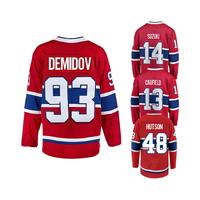 Maillot de hockey sur glace personnalisé respirant à manches courtes, vêtements de sport sublimés pour équipe, uniforme d'entraînement de hockey imprimé et cousu pour adultes
