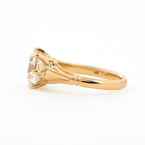 Anillo de Oro con Diamante de Laboratorio de 3 Quilates, Estilo Antiguo, Engaste de Corona de 8 Puntas con Doble Garra, Anillo de Boda de Lujo Hecho a Mano - Product Image 3