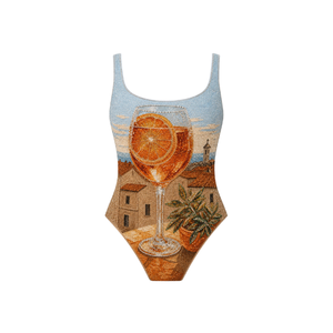 Combinaison pour femme avec broderie personnalisée sur le thème de la vie marine, col rond, coupe ajustée, tissu en coton/spandex, broderie de haute qualité - Product Image 2