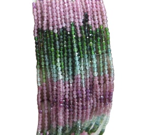 12.5" Long Natural Multi <b>Tourmaline</b> Gemstone Faceted Rondelle Semiprecious Stone Beads Top Quality <b>Jewelry</b> Making - Product Image 1