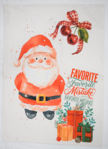 Paño de Cocina de Lino Estampado Navideño Blanco, Hermoso y Sostenible, al Mejor Precio para Uso en la Cocina - Product Image 5