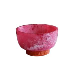 Bol à fruits en résine ambrée polie, fait à la main, motif en spirale artistique, pièce carrée décorative moderne pour la présentation de table de luxe, fête - Product Image 1