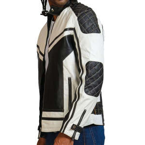 Chaqueta de Cuero Natural Personalizada para Hombre, Corte Ajustado, Estilo Motero, con Nombre de Equipo de Carreras, Talla XL, para Primavera y Otoño - Product Image 3