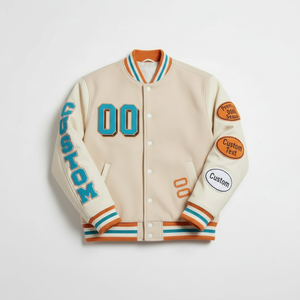 เสื้อแจ็คเก็ตวาร์ซิตี้แบบกำหนดเองสำหรับผู้ชาย แจ็คเก็ตเบสบอลบอมเบอร์สำหรับฤดูหนาวที่ให้ความอบอุ่น  ปักโลโก้ด้วยผ้าเชนิลล์ - Product Image 4