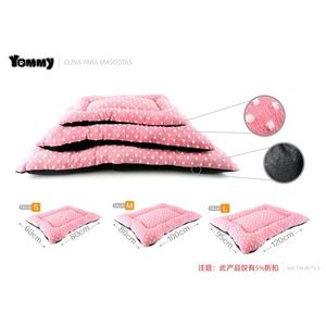 ที่นอนสัตว์เลี้ยงยอมมี่ สีชมพูลายจุด ผ้าฝ้ายฟลีซ ชุดเสื่อสำหรับสุนัข ขนาด S M L - Product Image 1