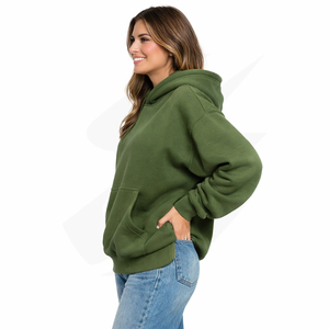 Hoodie oversize pour femme, écologique, durable, 100% coton biologique, 450 g/m², doublure en polaire résistante, respirant, uni, sans motifs - Product Image 5