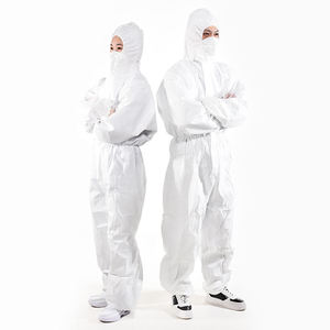 Combinaison de protection blanche avec capuche et poignets élastiques, combinaison intégrale pour une utilisation sécurisée - Product Image 1