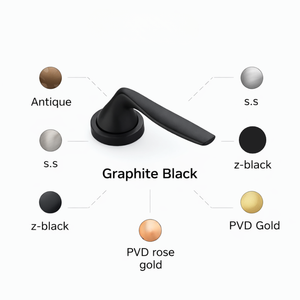 High Quality Solid Brass Door <b>Handle</b> Set, Smooth Curved Lever Design with Round Rose, Premium Door Hardware for Residential - Product Image 5