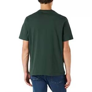 Camiseta de Algodón Verde Oscuro para Hombre, Manga Larga, Cuello Redondo, Corte Regular, Color Sólido, Transpirable, Secado Rápido, 180g, Logotipo Frontal, Top Básico - Product Image 6