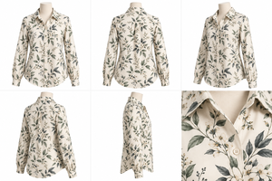 Camisa de Mujer con Botones, Manga Larga, 100% Seda, Estilo Vintage, para Oficina o Uso Casual - Product Image 3