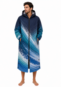 Unisex Custom Logo Swim Parka <b>Jacket</b> Warm Fleece Lining Waterproof Swimming Coat Wholesale Swim Parka <b>Jacket</b> Quick Dry for swim - Product Image 3