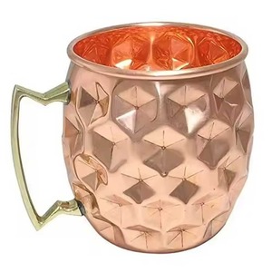 Ensemble de tasses à Moscow Mule classiques de luxe, fabriquées à la main, en cuivre pur, logo OEM ODM imprimé pour la décoration de table - Product Image 2