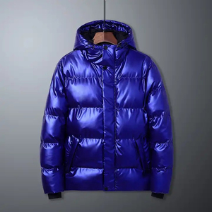 Custom Logo New Arrival Puffer <b>Jacket</b> Duck Bubble Coats Hood <b>Casual</b> Zipper Closure Plus Size Winter Parkas <b>Men's</b> Puffer <b>Jacket</b> - Product Image 2