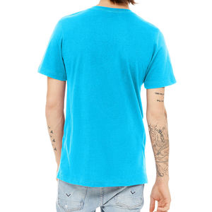 T-shirt homme col V manches courtes, coupe classique, couleur unie, 100% coton, style tendance et personnalisé. - Product Image 5